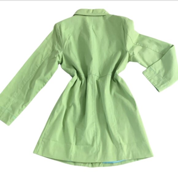 Denim & Co Spring Green Single Breasted Trench Coat Sz M #151T - Picture 3 of 5